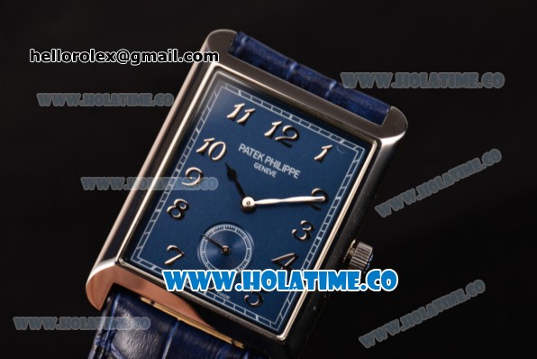 Patek Philippe Gondolo Miyota 1L45 Quartz Steel Case with Blue Dial and Arabic Numeral Markers - Click Image to Close